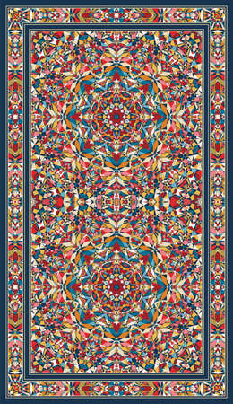 Carpet with geometric kaleidoscope pattern. vector illustrationのイラスト素材