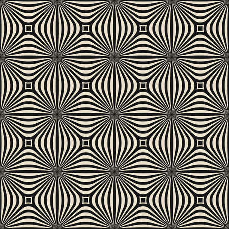 Geometric floral retro black and white seamless pattern. vector illustrationのイラスト素材