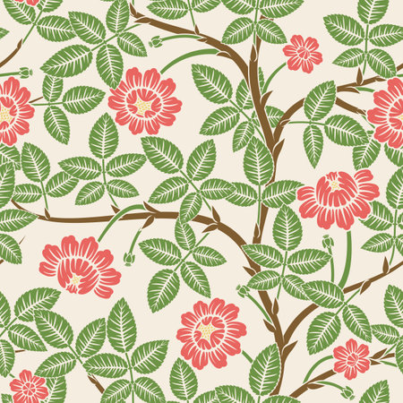 Seamless vintage pattern with roses. vector illustrationのイラスト素材