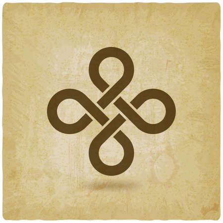Bowen cross symbol on vintage background. vector illustrationのイラスト素材