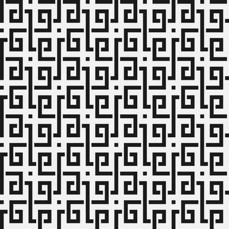 Geometric black interlacing lines seamless pattern. vector illustrationのイラスト素材