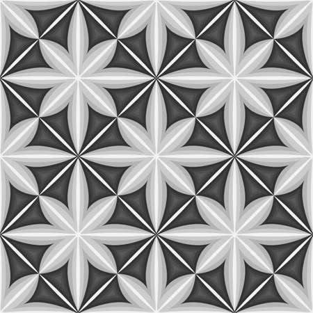 Geometric floral monochrome seamless pattern. vector illustrationのイラスト素材