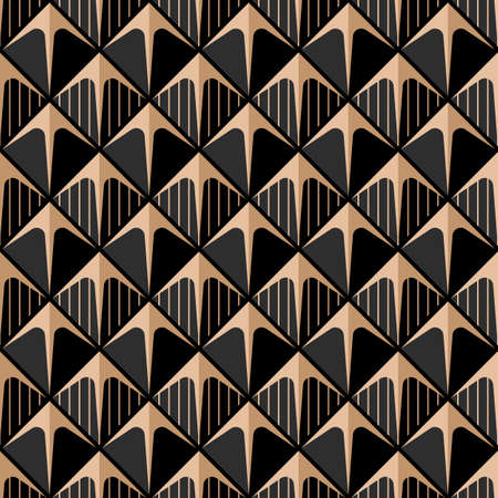 Geometric golden seamless art deco pattern. vector illustrationのイラスト素材