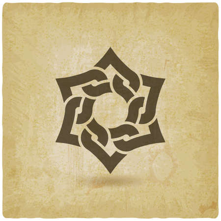 Hexagonal abstract symbol on vintage background. vector illustrationのイラスト素材