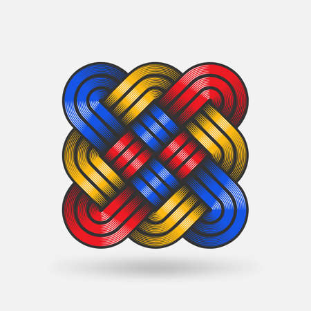 Weaving symbol abstract knot icon. vector illustrationのイラスト素材