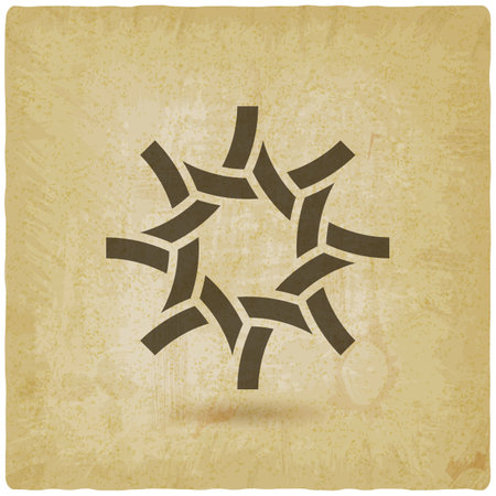 Eight-angled geometric star symbol on vintage background. vector illustrationのイラスト素材