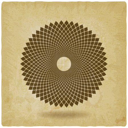 Sahasrara crown chakra is lotus flower on vintage background. vector illustrationのイラスト素材