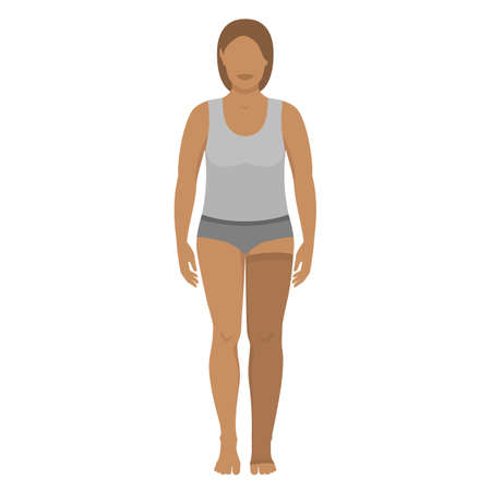 Woman in Medical Compression Stocking. vector illustrationのイラスト素材