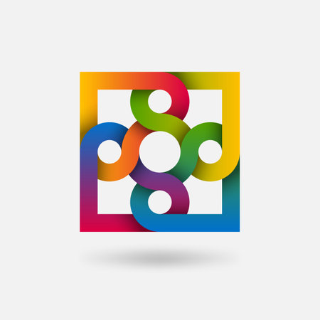 Abstract Square Symbol on white background. Vector illustration.のイラスト素材