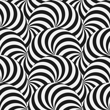 Wave Optical illusion seamless pattern. Vector illustrationのイラスト素材