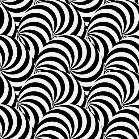 Wave Optical illusion seamless pattern. Vector illustrationのイラスト素材