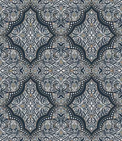 Arabian Colorful seamless pattern with flowers and frames. Vector illustrationのイラスト素材