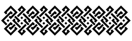 Geometric interlaced black squares border. Vector illustrationのイラスト素材