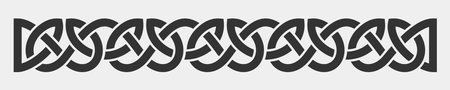 Celtic weaving interlaced black border. Vector illustrationのイラスト素材