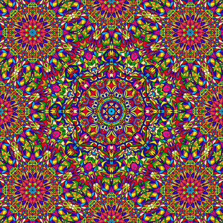 Bright multicolor kaleidoscope seamless pattern. Vector illustrationのイラスト素材