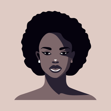 African American woman portrait. Flat design avatar. Vector illustrationのイラスト素材