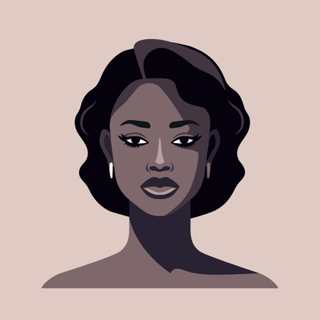 African American woman portrait. Flat design avatar. Vector illustrationのイラスト素材