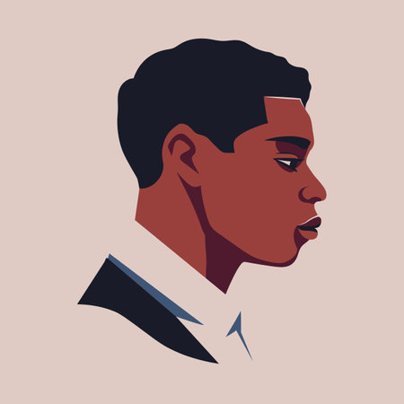 African American man portrait. Flat design avatar. Vector illustrationのイラスト素材