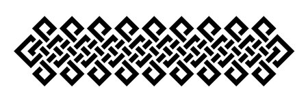 Geometric interlaced black squares border divider. Vector illustrationのイラスト素材