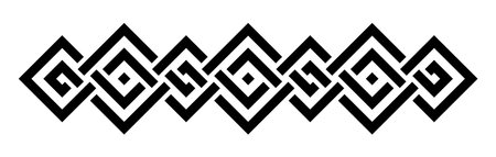 Geometric interlaced black squares border divider. Vector illustrationのイラスト素材