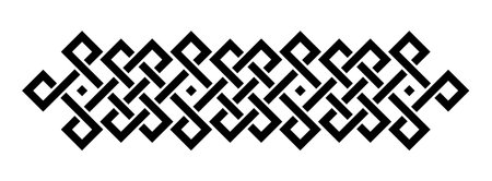 Celtic weaving interlaced black border divider. Vector illustrationのイラスト素材