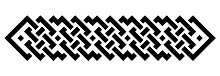 Geometric interlaced black squares border divider. Vector illustrationのイラスト素材