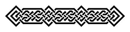 Geometric interlaced black border divider. Vector illustrationのイラスト素材