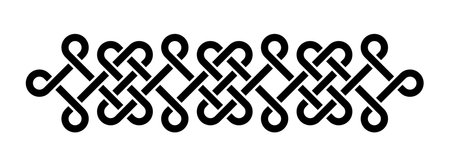 Celtic weaving interlaced black border divider. Vector illustrationのイラスト素材