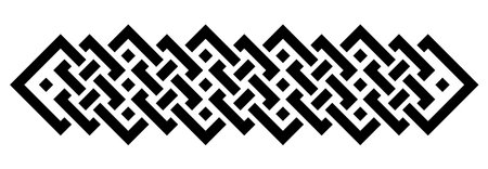 Geometric interlaced black squares border divider. Vector illustrationのイラスト素材