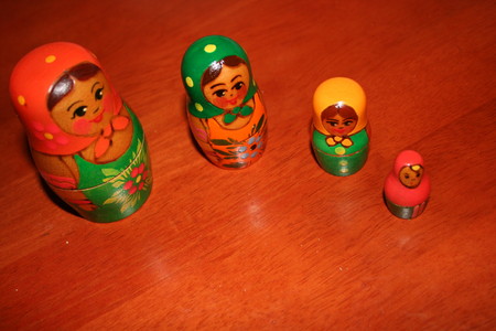 painted wooden toys-Souvenirs nesting dolls, Russian traditional souvenir, fun for kidsの写真素材