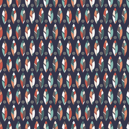 Retro feather pattern background vector illustrationのイラスト素材