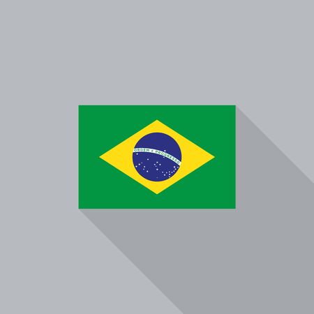 Brazil flag flat design vector illustrationのイラスト素材