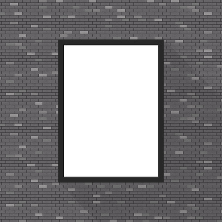 Blank picture frame on the wall, isolated object; long shadow vector illustrationのイラスト素材