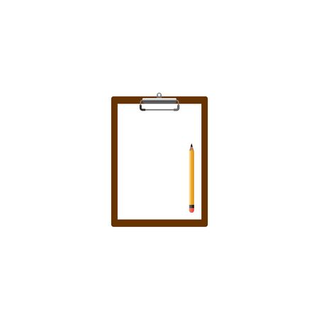 Blank clipboard with white paper and pencil isolated vector illustrationのイラスト素材