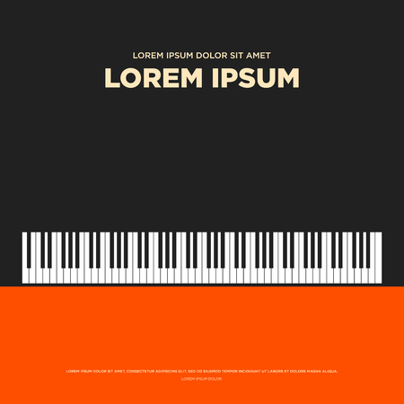 Piano retro vintage poster, card, book cover, banner, flat designのイラスト素材
