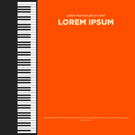 Piano retro vintage poster, card, book cover, banner, flat designのイラスト素材