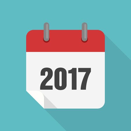 Calendar 2017 icon flat design, vector  illustrationのイラスト素材