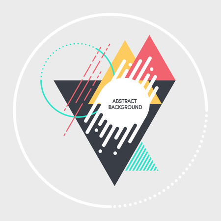 Abstract modern retro background, geometric futuristic shapes vector illustrationのイラスト素材