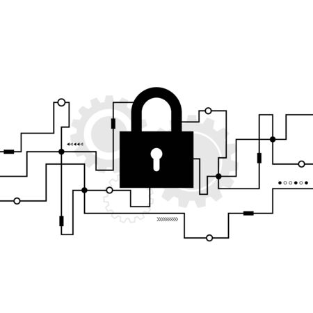 Cybersecurity system, Internet protection concept, vector illustrationのイラスト素材