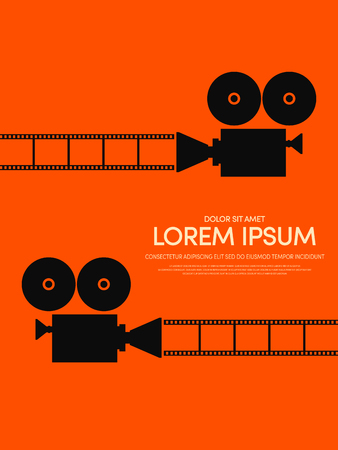 Movie and film modern retro vintage poster background vector illustrationのイラスト素材