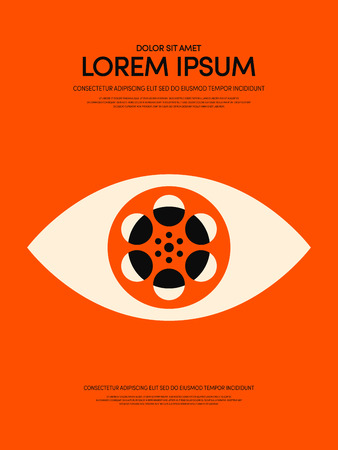Movie and film modern retro vintage poster background vector illustrationのイラスト素材