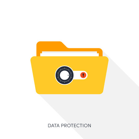 Internet security and data protection concept flat design, vector illustrationのイラスト素材
