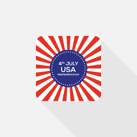 4th of July independence day United States of America icon flat design, vector illustrationのイラスト素材