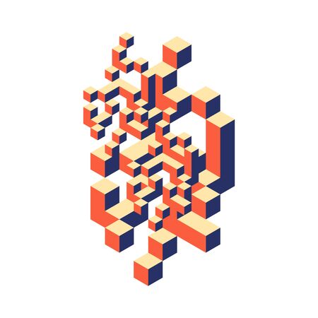 Abstract background decorative with isometric shape, design element template for poster, backdrop, brochure, leaflet, vector illustrationのイラスト素材