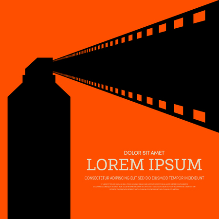 Movie and film modern retro vintage poster background. Design element template can be used of backdrop, brochure, leaflet, vector illustrationのイラスト素材