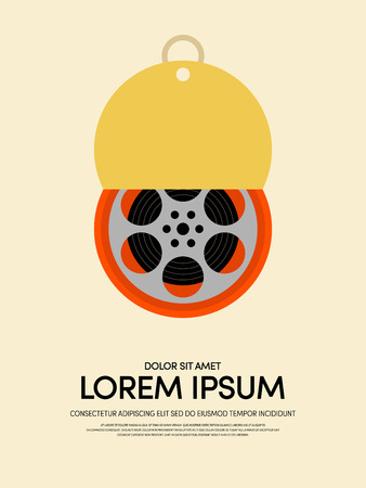 Movie and film modern retro vintage poster background. Design element template can be used of backdrop, brochure, leaflet, vector illustrationのイラスト素材