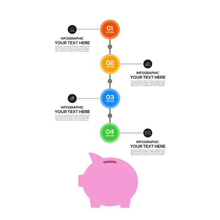 Infographic business template layout design with 4 options vector illustrationのイラスト素材