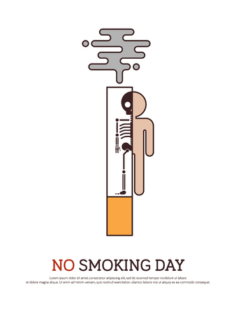 No smoking and anti tobacco concept flat design, vector illustrationのイラスト素材