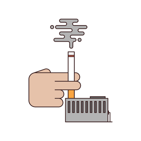 No smoking and anti tobacco concept flat design, vector illustrationのイラスト素材