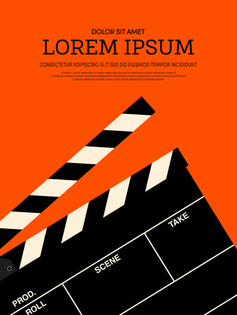 Movie and film modern retro vintage poster.のイラスト素材